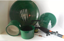 Load image into Gallery viewer, M10 Green Mini Gold Classifier Screen & Gold Pan Panning Kit 12" &10" Pans! FREE Digiweigh Pocket Scale 1000g x 0.1g