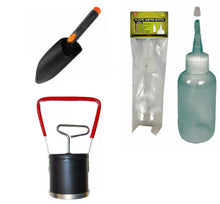 Load image into Gallery viewer, 10" & 14" BLACK GOLD PANS , BLACK SAND SEPARATER MAGNET, TWEEZERS AND 5 VIALS