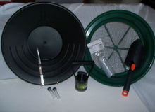 Load image into Gallery viewer, S1 Black Starter Kit Gold Classifier Screen & Gold Pan Panning Kit