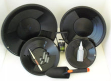 Load image into Gallery viewer, SE L2 Black Gold Pan Panning Kit ! Pans Magnet, Vials, Sniffer, Tweezer & Trowel
