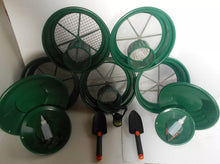 Load image into Gallery viewer, Green Mini / Large Gold Classifier Screen & Gold Pan Panning Kit
