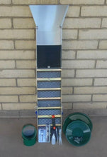 Load image into Gallery viewer, Back Packers Special  50" Folding Aluminum Sluice Box & Gold Pan Kit Green Pans