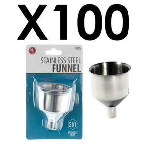 100 pack of Stainless Steel Funnels For All Kinds Of Flasks and Other Uses