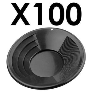 100 pack of SE 12" PANNING GOLD PAN - BLACK