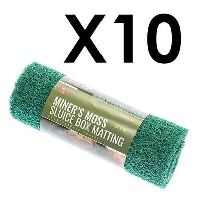 10 pack Green MINER'S MOSS 12X36x10mm Sluice Box Matting, Gold Panning