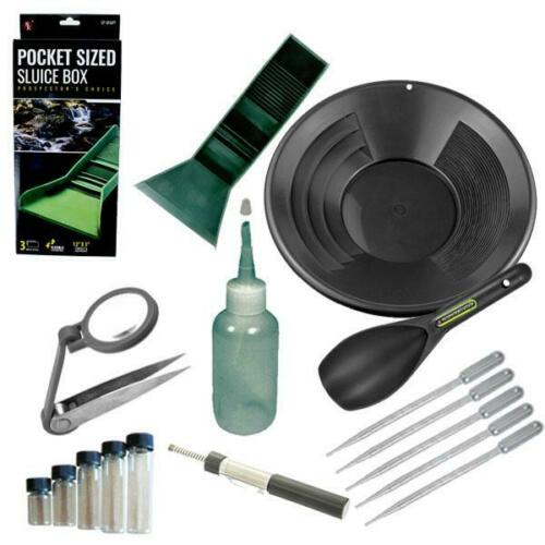 Make Your Own Gold Bars 12 Black Gold Pan - Panning Kit, Bottle Snuffer, &  Vial - Mining Prospecting