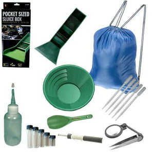 12" Green Gold Pan Panning Kit & Pocket Sluice Box