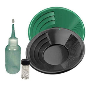 12" Green & Black Gold Pan Panning Kit with Sniffer & Vial