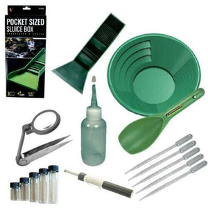 14" Green Gold Pan Panning Kit & Pocket Sluice Box