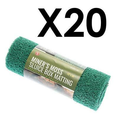 20 pack Green MINER'S MOSS 12X36x10mm Sluice Box Matting, Gold Panning