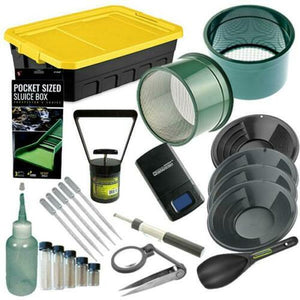 Gold Panning Kit 14 12 10 8 Black Gold Pans Mini Plastic Sluice Box Set & More