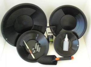 SE L2 Black Gold Pan Panning Kit ! Pans Magnet, Vials, Sniffer, Tweezer & Trowel
